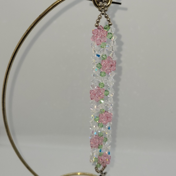Handbeaded Swarovski Crystal Rose Bracelet - Picture 3 of 5